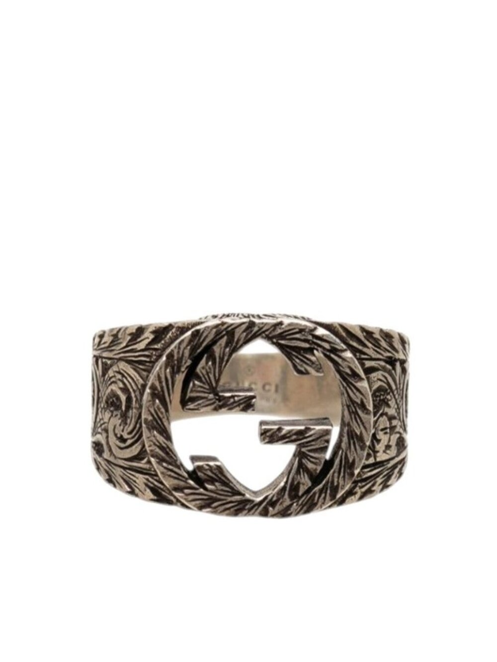 Gucci Interlocking G GG Logo Ring 15 Silver